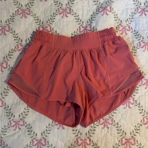 Lululemon pink hotty hot shorts, size 4